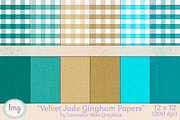Velvet Jade Gingham Papers, a Pattern Graphic by Lavender Mint Graphics (Thumbnail 1 of 7)