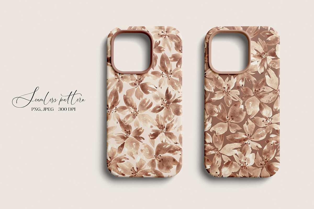 Mocha mousse flowers seamless patter, a Pattern Graphic by SirenaArt (Photo 11 of 16)
