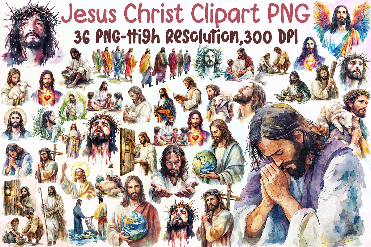 Jesus Christ Clipart PNG, an Illustration by Sublimation Artist (Photo 1 of 6)