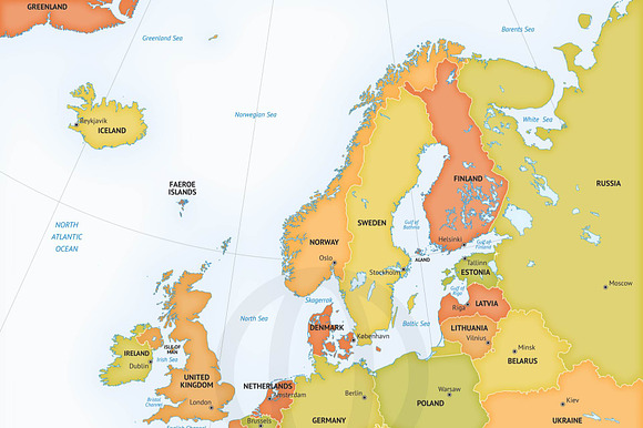 Vector map of Europe preview 2