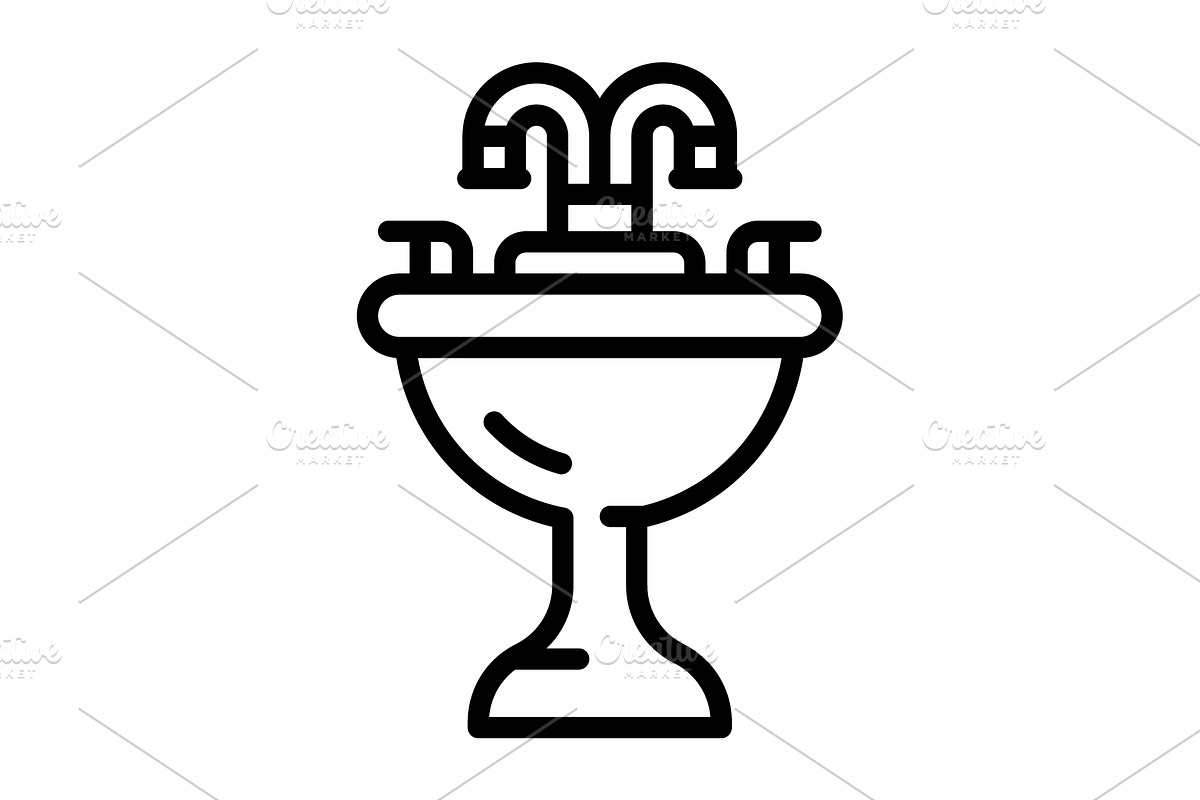 Sink washbasin black icon, an Outline Icon by Creative priyanka