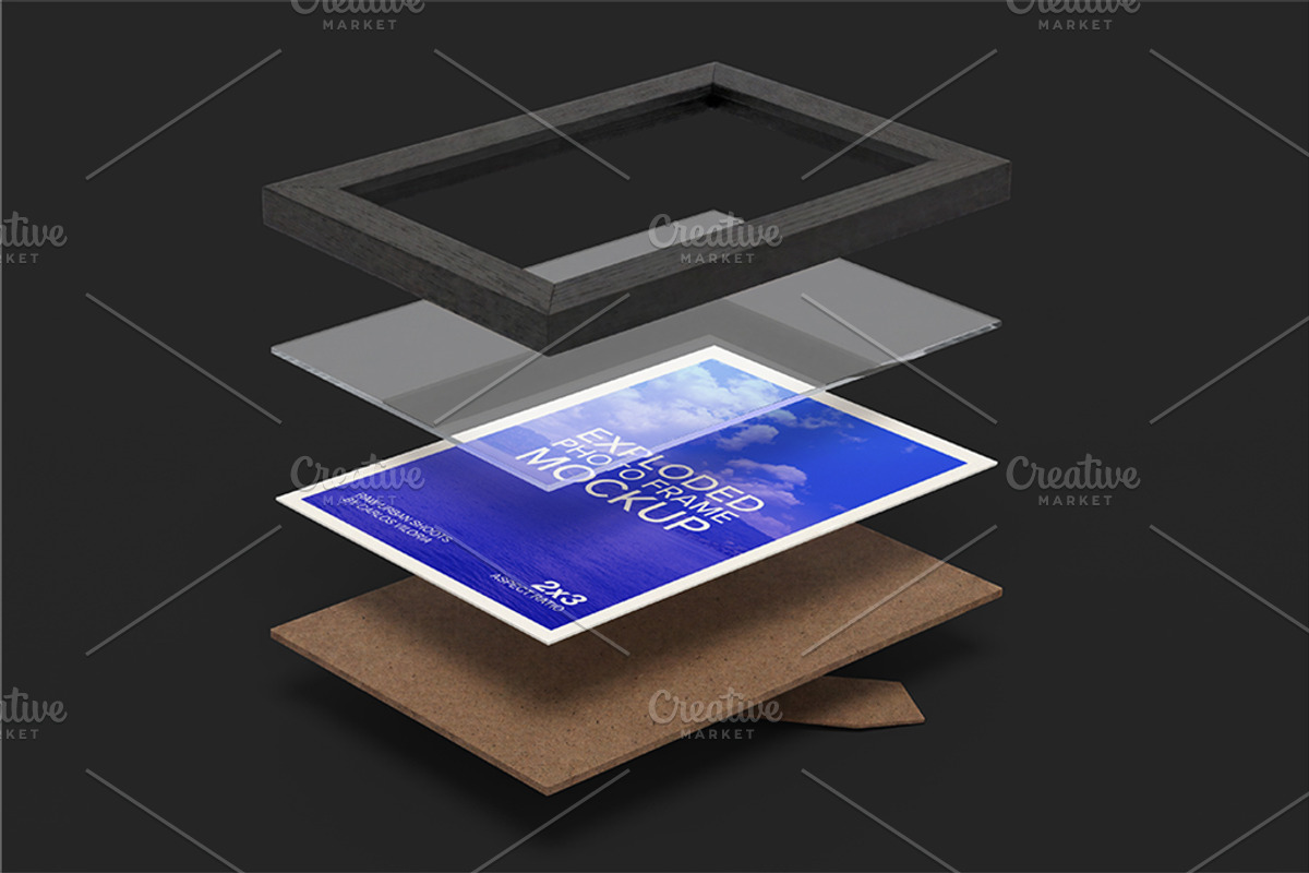Photo Frame Mockup Exploded View, an Advertising Mockup by Mockups by Carlos Viloria (Photo 4 of 6)