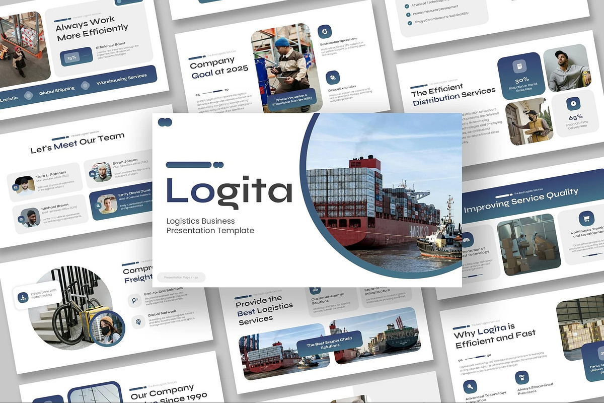 Logistics Keynote Templates, a Presentation Template by Fit-tee (Photo 1 of 10)