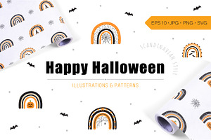 Halloween rainbows clipart