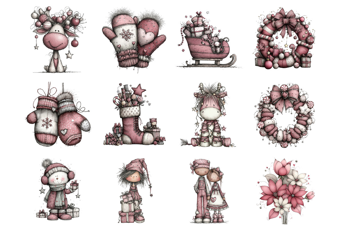 Whimsical Christmas Clipart, an Illustration by Design Market (Photo 3 of 3)