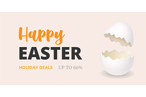 Happy Easter holiday deals banner, an Object Illustration by GraphiShop