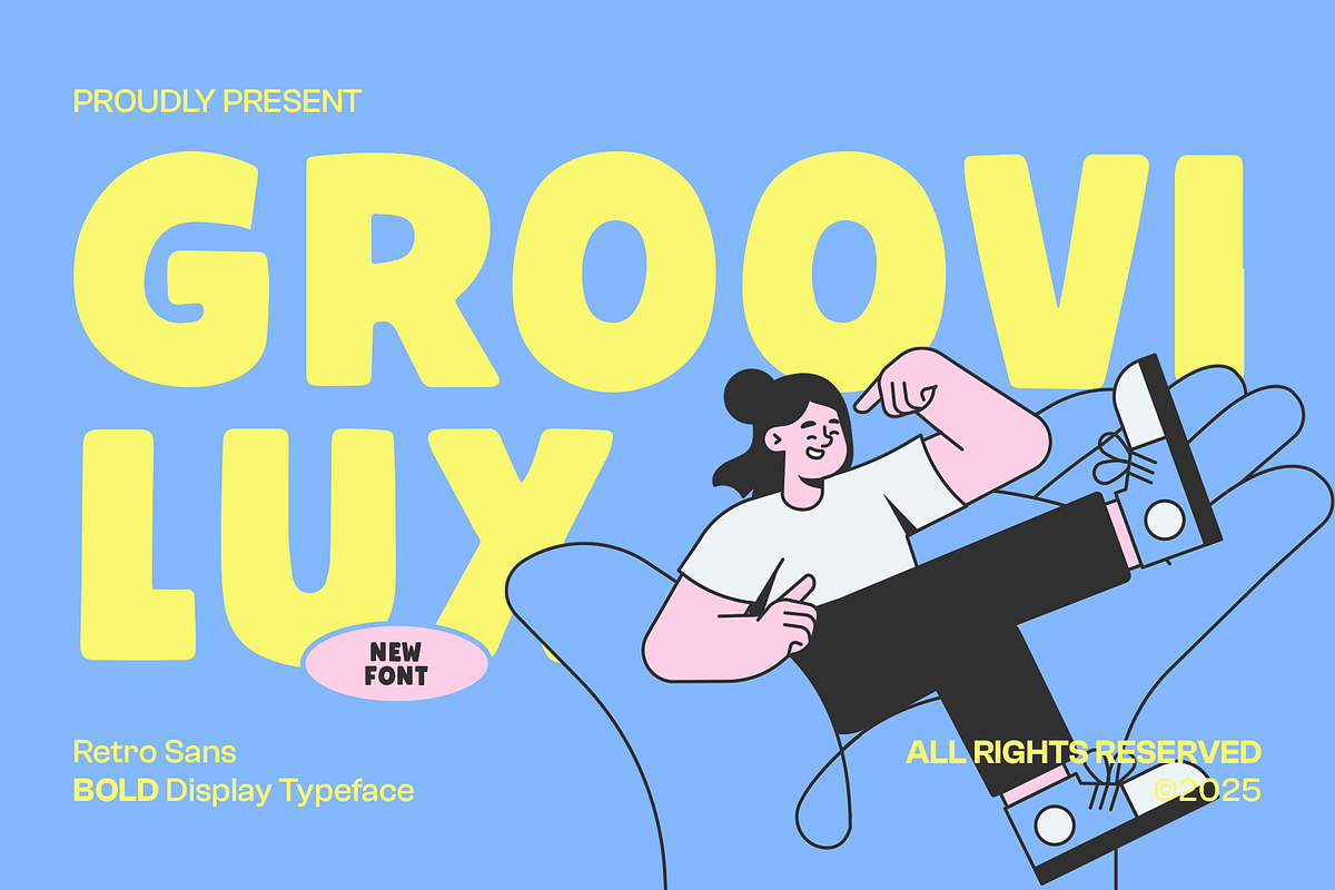 Groovilux - Retro Sans Bold Display, a Font by Indotype Foundry (Photo 1 of 10)