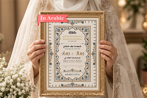 Islamic marriage nikkah certificate