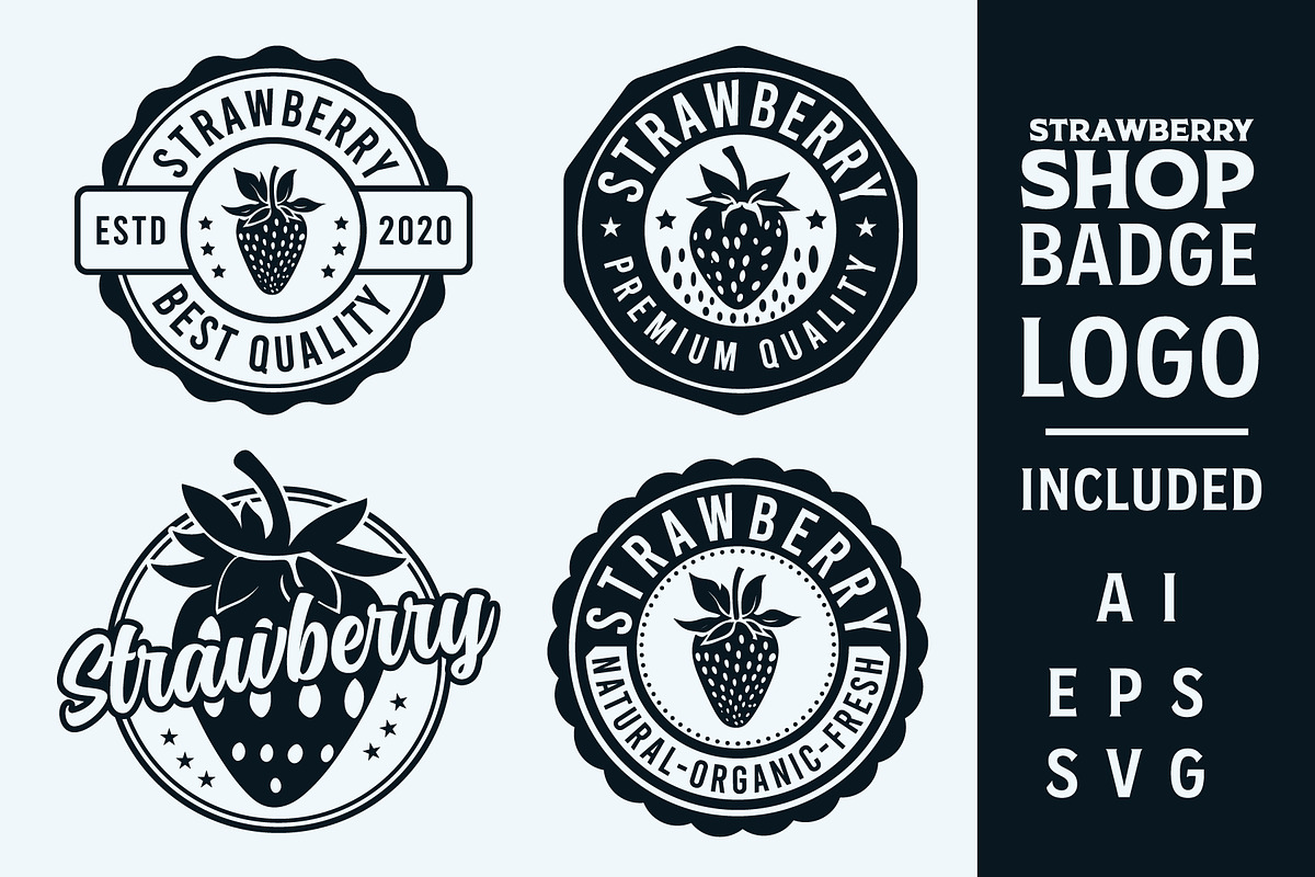 Strawberry Fruit Logo Vector., a Branding & Logo Template by Billah Hub (Photo 1 of 3)