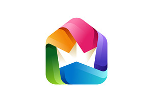Colorful House and Crown Logo, a Branding & Logo Template by Buqancreative
