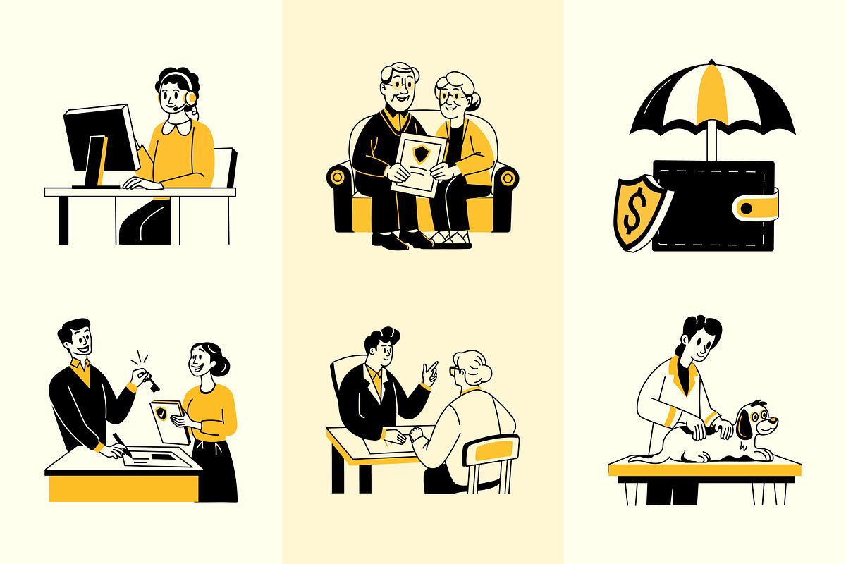 Insurance Drawing Illustration, a Solid Icon by Vectors Market (Photo 6 of 9)