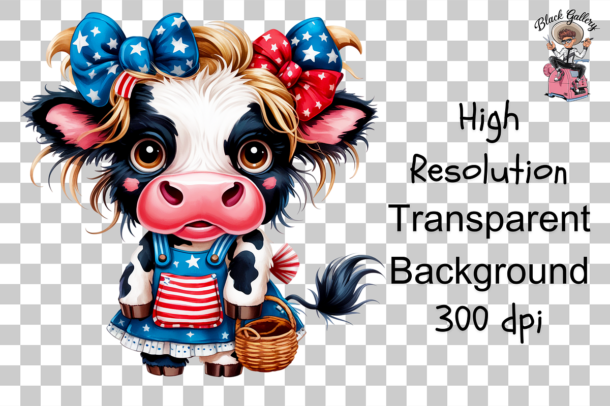 Patriotic Cow with USA Flag 10 PNG, a Graphic by Clipart Bloom (Photo 11 of 11)