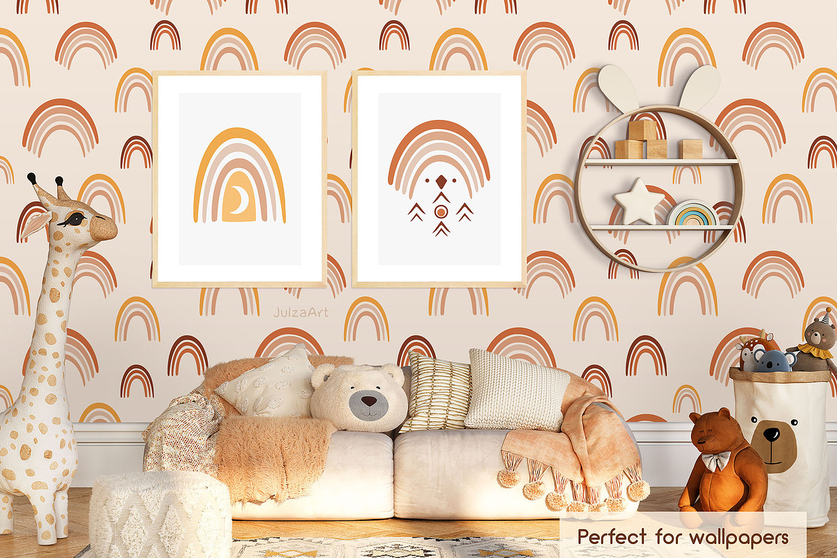 Rainbow clipart & patterns, an Object Illustration by JulzaArt (Photo 7 of 9)