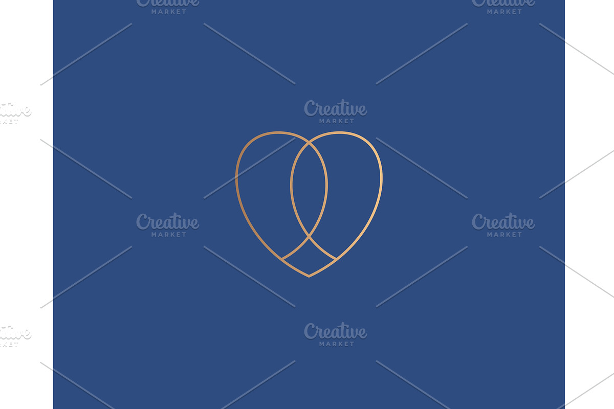 Abstract gold linear heart vector, a Branding & Logo Template by Bureau