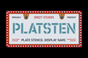 Platsten - Plate Stencil Font, a Sans Serif Font by Drizy