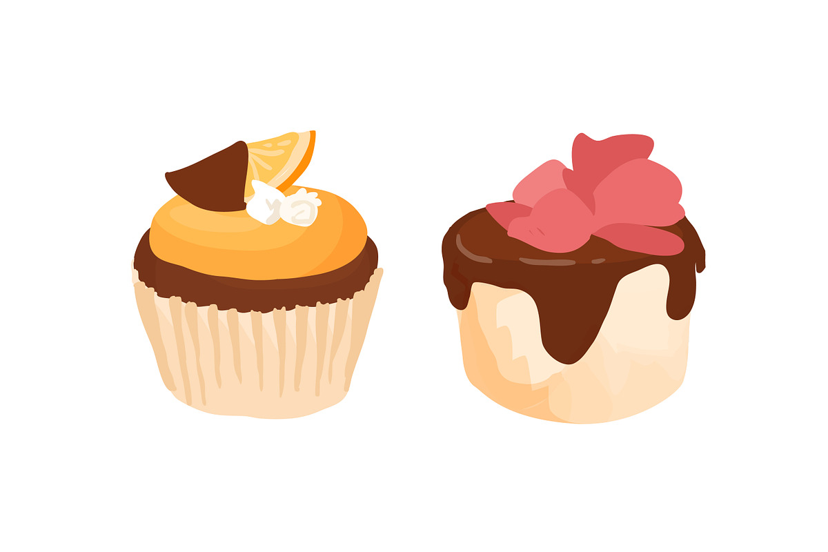 Cupcakes and pieces of cake set, a Food Illustration by Good Studio (Photo 4 of 4)