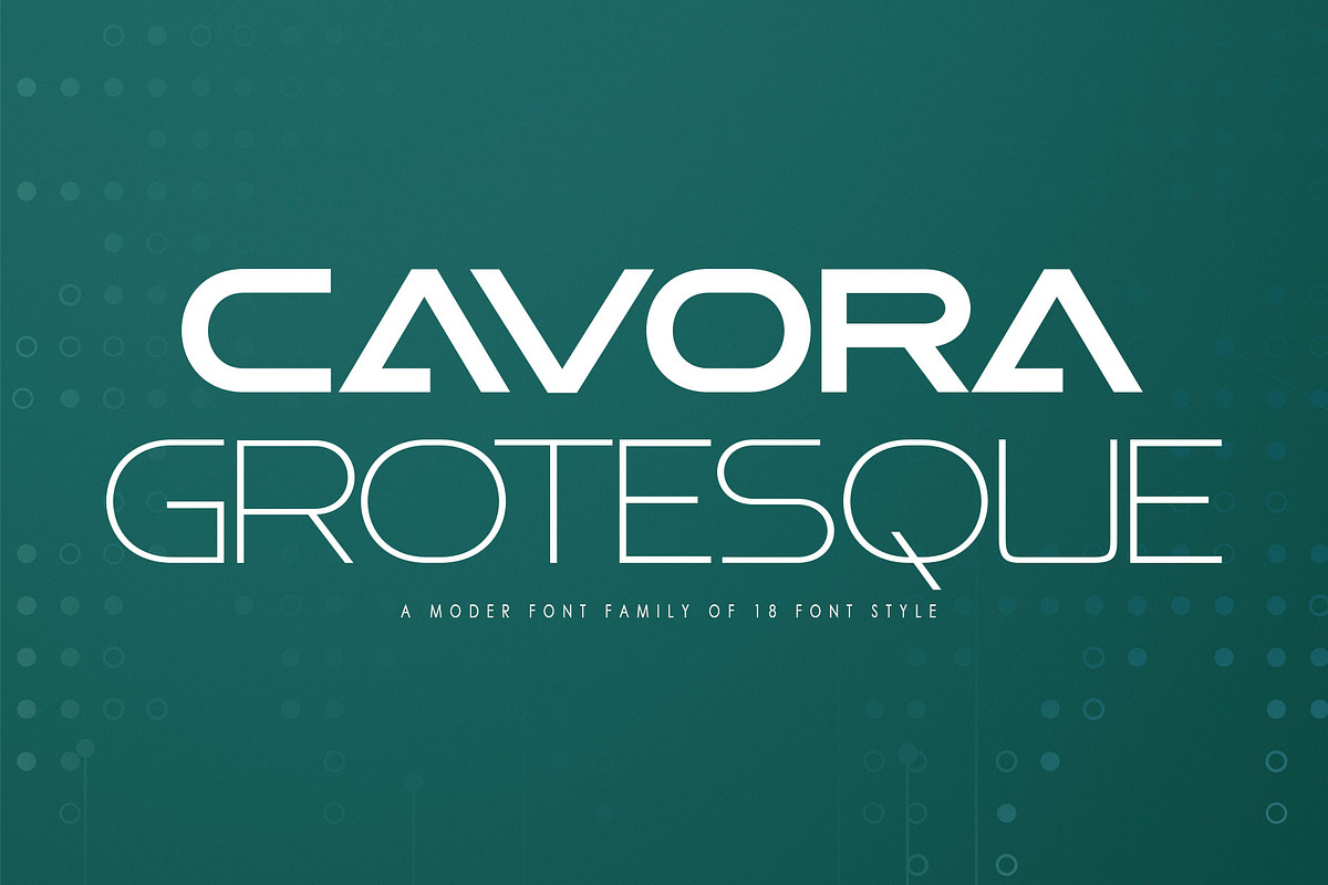 Cavora Grotesque - Font Family, a Sans Serif Font by moriztype (Photo 1 of 7)