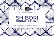 Shibori Tie-Dye 35 Photoshop Brushes, a Brush Add-On by The Gypsy Goddess (Thumbnail 1 of 5)