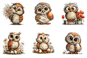 Whimsical Easter Owl Clipart, an Illustration by CreationArt (Thumbnail 2 of 7)