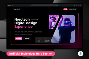 Artificial Technology Hero Header, a Templates & Theme by SquidPixey