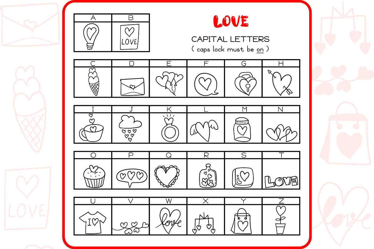 Love Doodles - Dingbats Font, a Symbol Font by WADLEN (Photo 2 of 7)