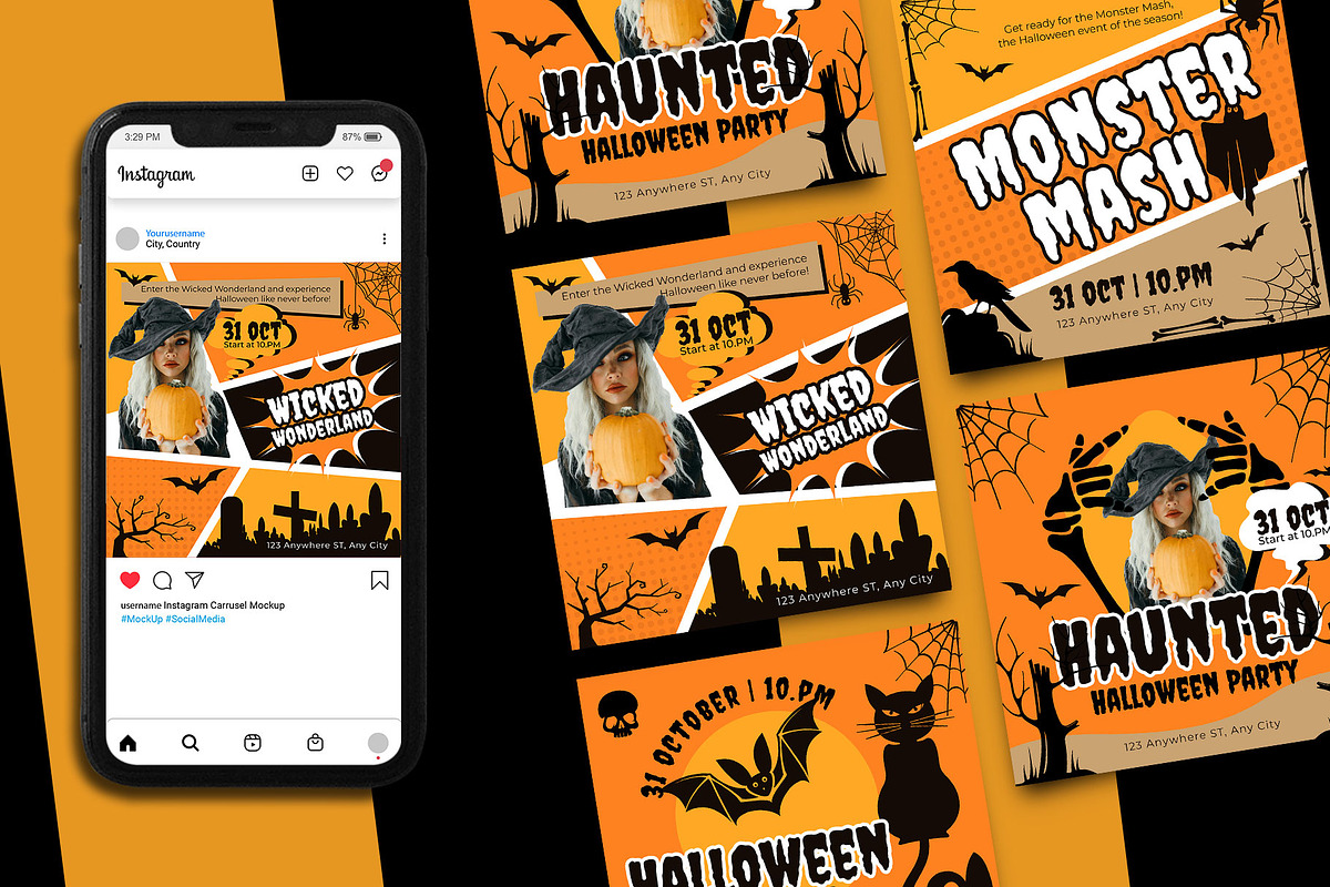 Halloween Party Social Media, a Social Media Template by Artnivora.Std