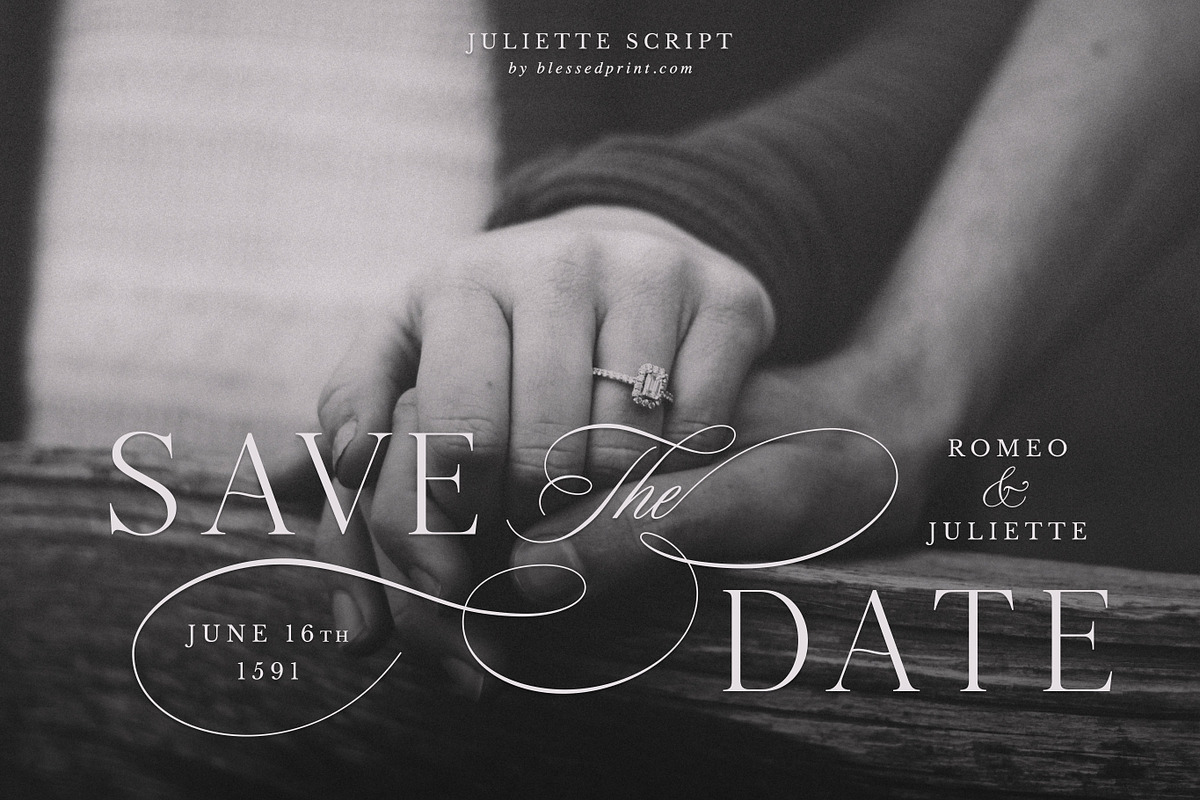 Juliette – Romantic Wedding Script, a Script Font by Blessed Print (Photo 10 of 34)