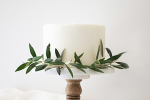 White Cake Styled Stock Photo