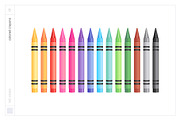Vector Colored Crayons & Pencils, an Object Graphic by Side Project (Thumbnail 4 of 14)