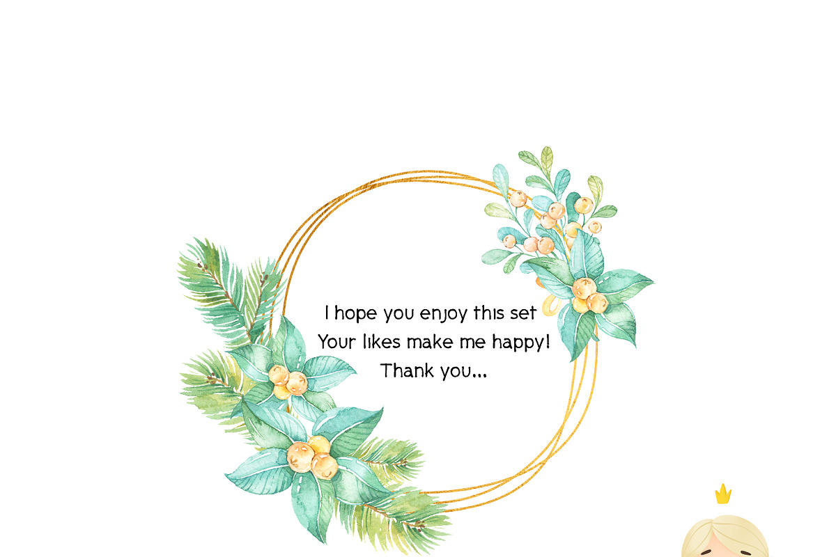 Christmas Watercolor Clipart, a Decorative Illustration by Natalya_Mona_Art (Photo 8 of 8)