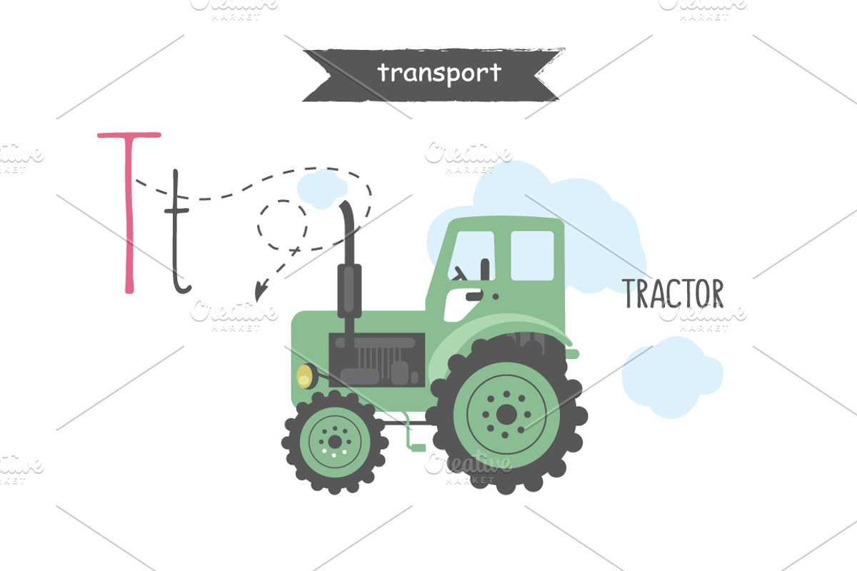 Vector A-Z transport alphabet, an Education Illustration by narinadraban (Photo 17 of 22)