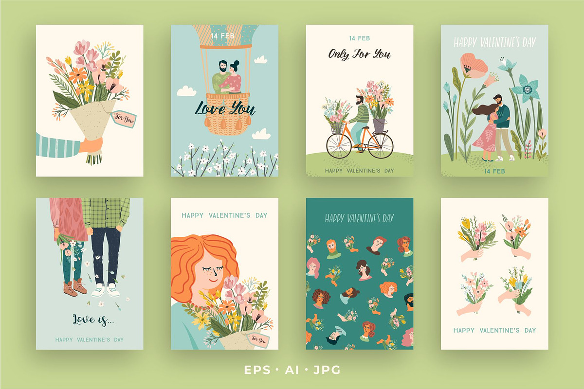 Romantic Card Collection, a Person Illustration by Nadia Grapes (Photo 3 of 4)
