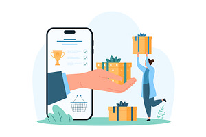 Giveaway contest social media, a Technology Illustration by Flashvector