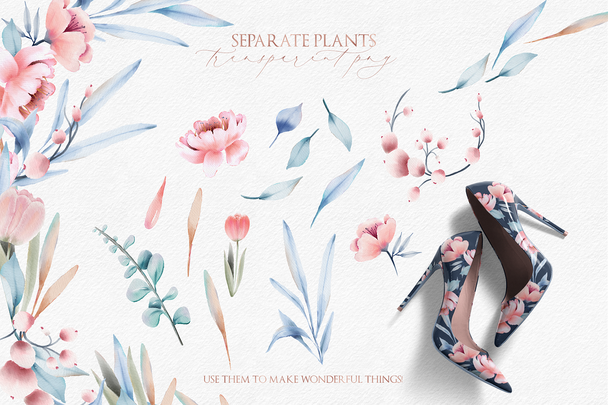 Watercolor Col. Dainty Blossom, a Texture Illustration by Inky Jar Design Studio (Photo 5 of 13)