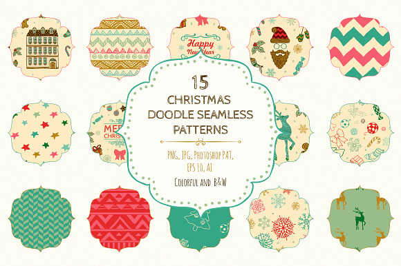 15 Christmas Seamless Patterns preview 4