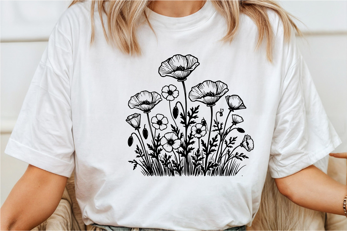 Spring California Poppy Flowers SVG, an Illustration by Rose Art (Photo 6 of 6)