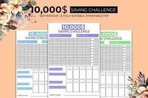 10K Saving Challenge Journal Planner