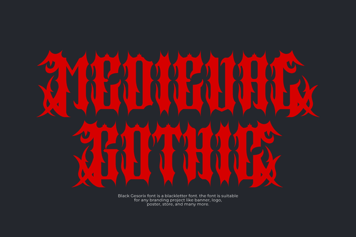 Black Gesorix - Gothic Font, a Blackletter Font by QR Design Studio (Photo 3 of 8)