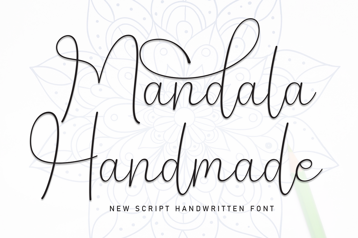 Mandala Handmade | Script Font, a Handwritten Font by Scratchones (Photo 1 of 9)