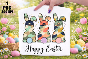 Happy Easter Egg Bunny Png, an Illustration by Daily.Designs