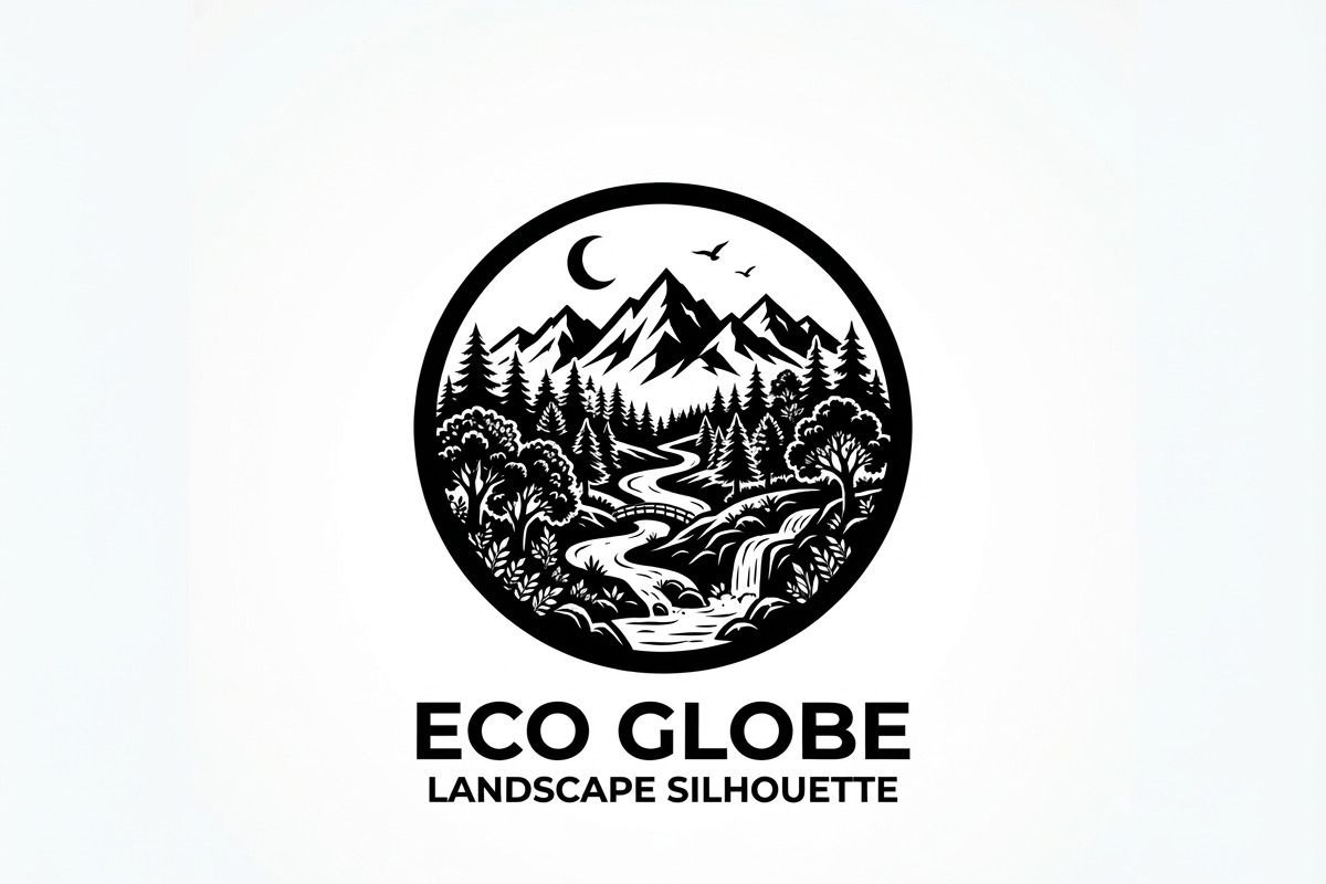 60 Eco Globe Landscape Silhouette, a Technology Illustration by Amazin_art (Photo 43 of 44)