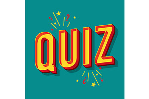 Quiz Vintage 3d Vector Lettering