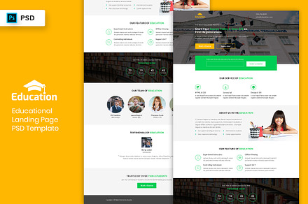 Educational Landing Page Template, a Landing Page Template by 3djagan