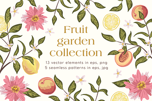 Fruit Garden Vector Patterns