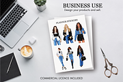 Fashion Girl 61 Watercolor Clipart, a Person Illustration by Parinaz Wadia Design (Thumbnail 10 of 15)