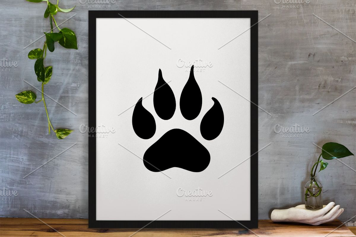 Animal Paw Silhouette SVG #2, an Animal Illustration by newminddesign (Photo 3 of 3)