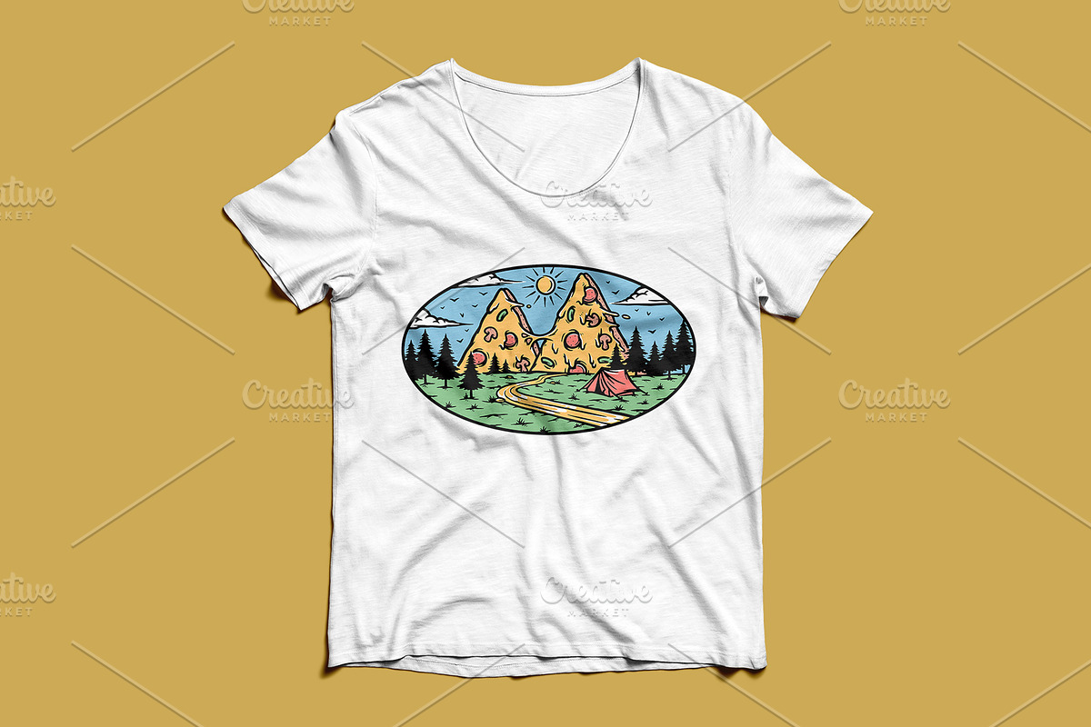 pizza mountain view in nature, an Illustration by gunaonedesign (Photo 3 of 5)