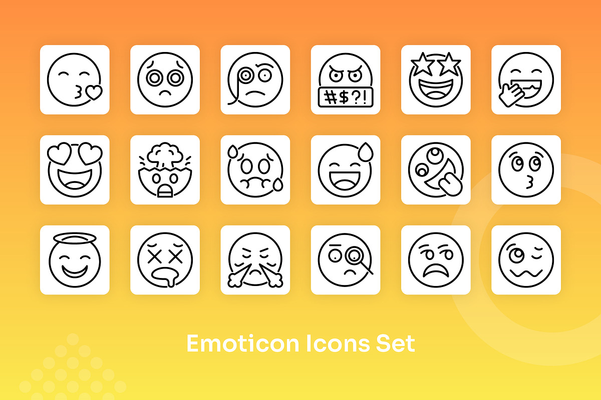 Emoticon Icons Set - Line, an Outline Icon by Kmg Design (Photo 3 of 3)