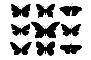 Butterflies Black Silhouettes