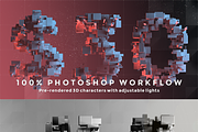 COMPL3X - Futuristic 3D Alphabet Kit, an Object Graphic by INSgraphizm (Thumbnail 2 of 8)